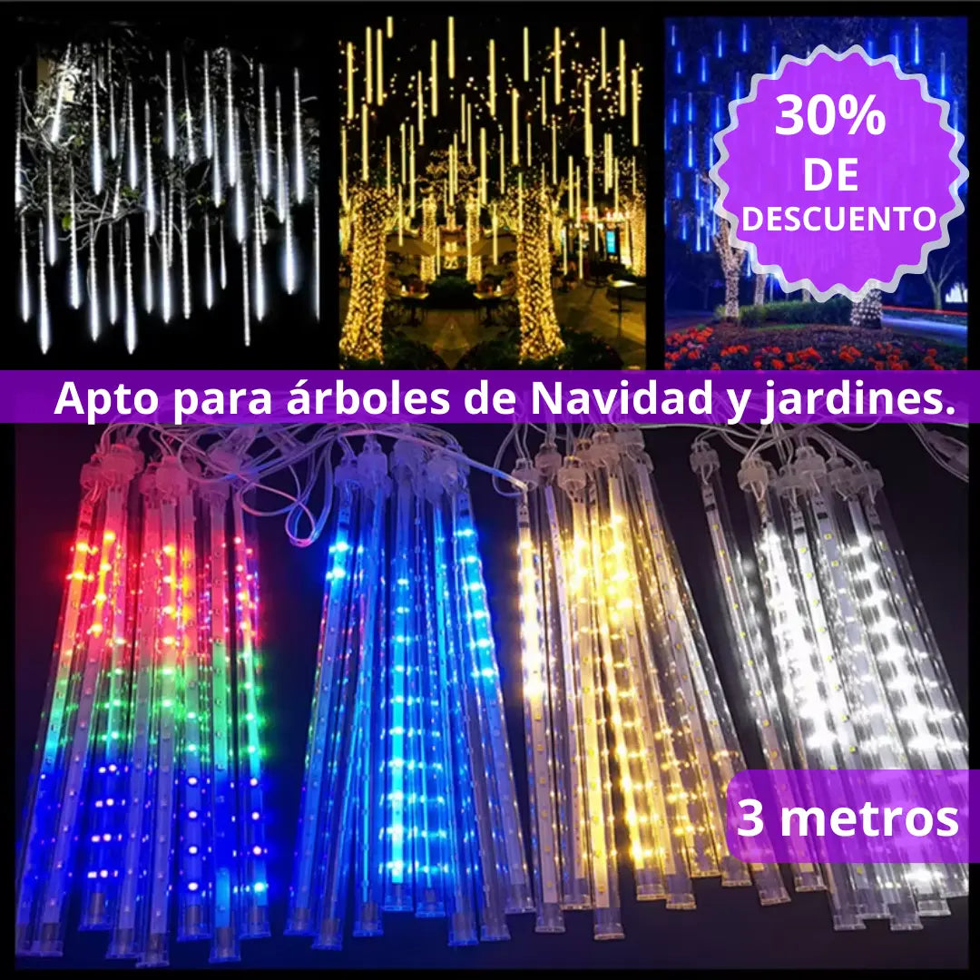 🎅✨ Crea el ambiente navideño perfecto con nuestra lluvia de luces LED 🎄