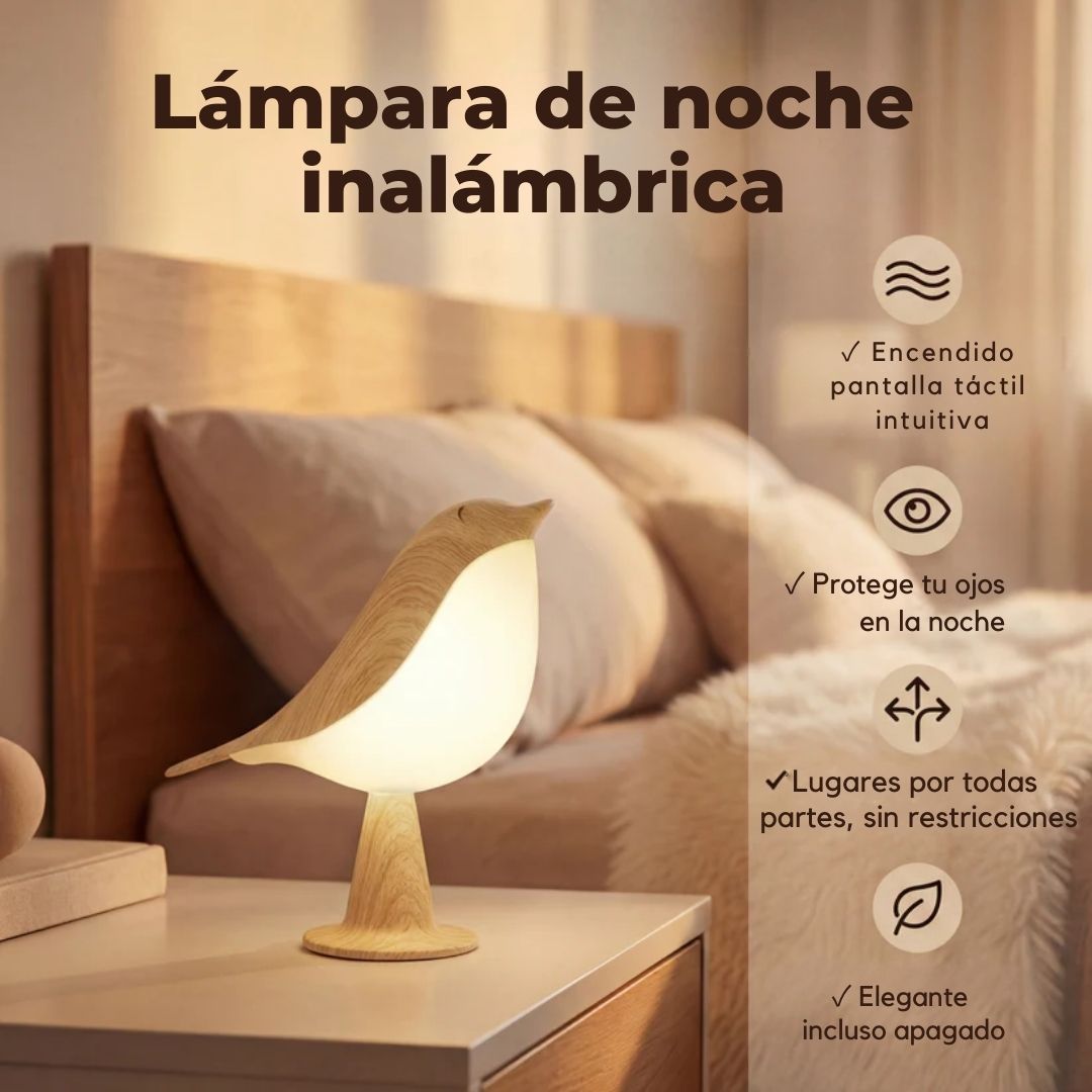 Lámpara de noche  inalámbrica: Encendido Táctil