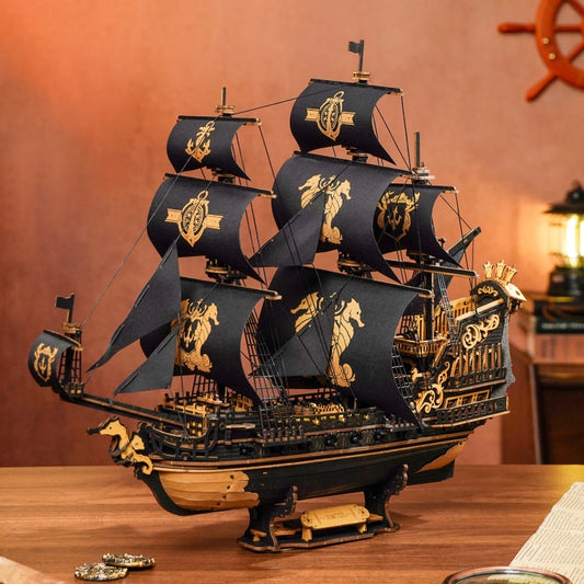Barco piratas del caribe Rompecabezas de madera 3D 🚢