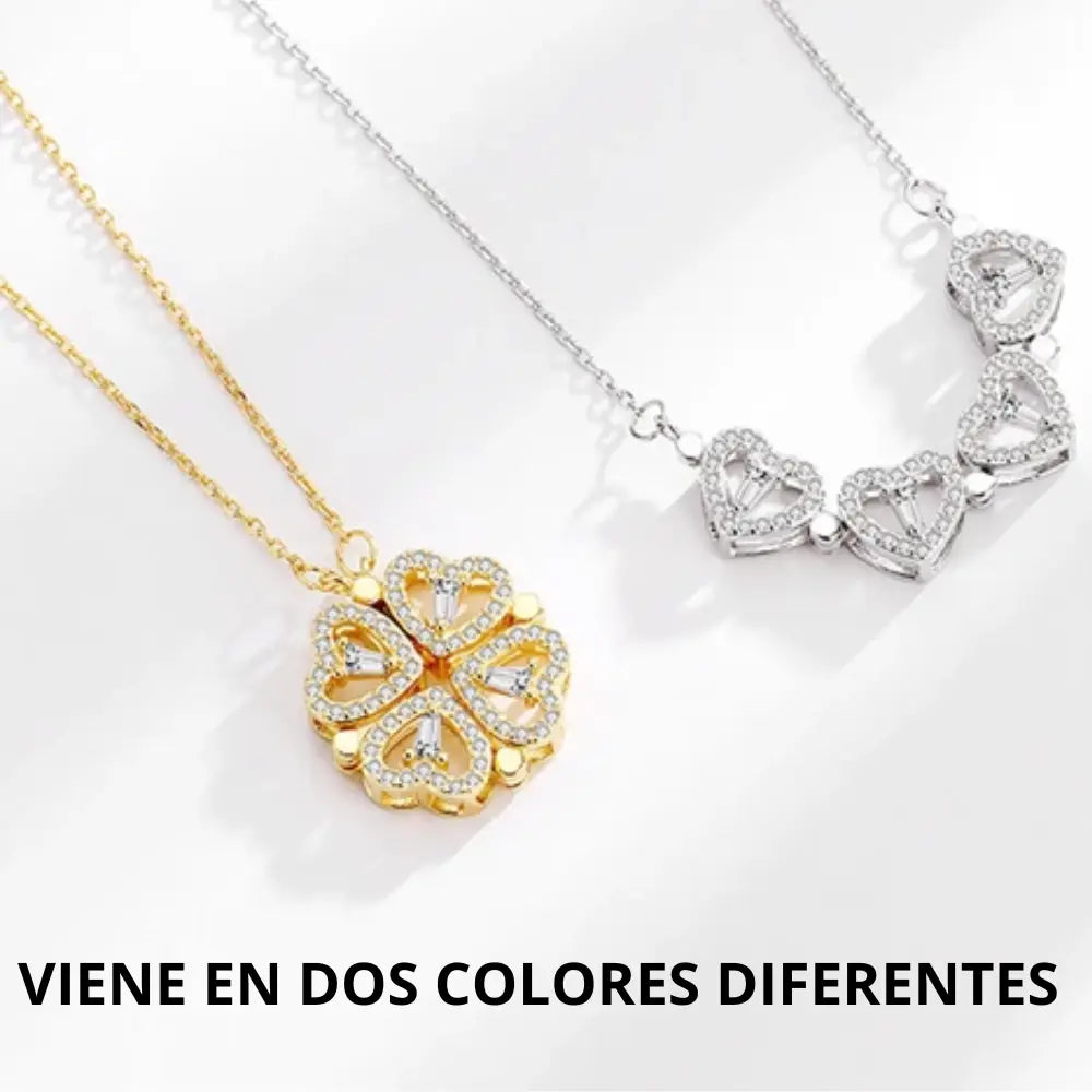 COLLAR TRÉBOL DE CORAZONES CON JOYERO GRATIS