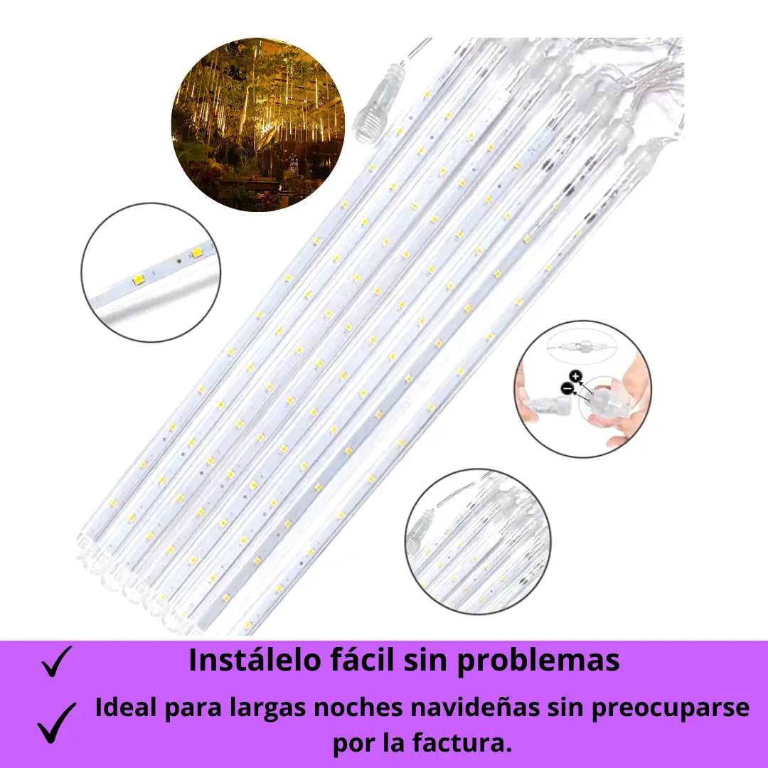 🎅✨ Crea el ambiente navideño perfecto con nuestra lluvia de luces LED 🎄