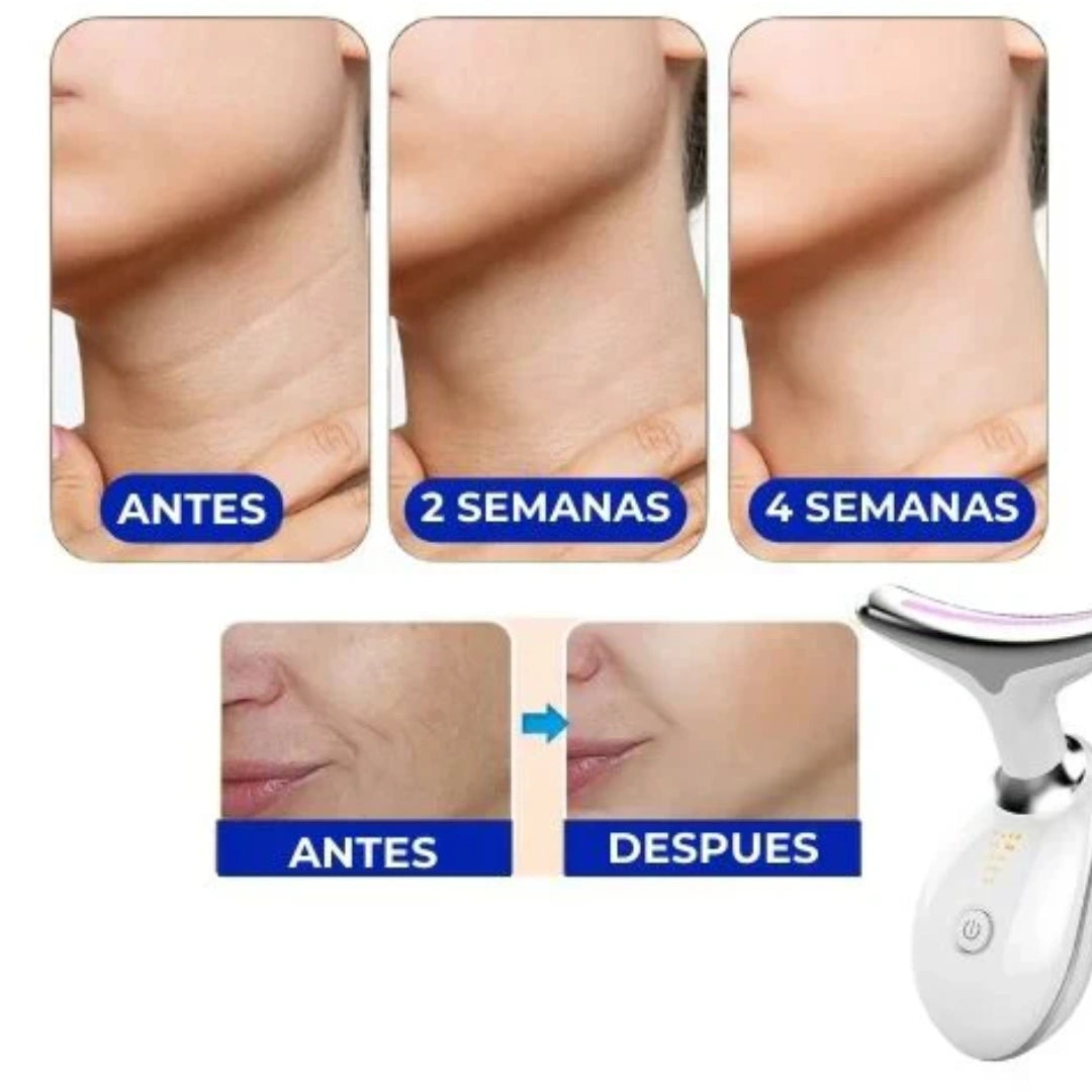 Rejuvenecedor Facial LED con 3 Modos de Vibración