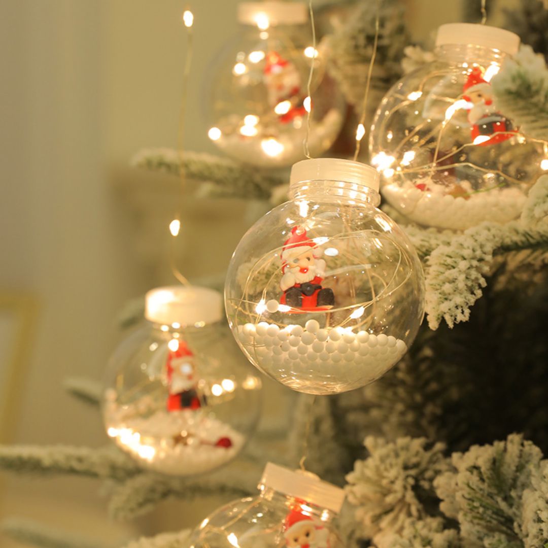 🎅 Cortina De Navidad Esferas De Luz Led