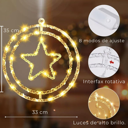 🎁 Aro Led Estrella de Navidad 🎅