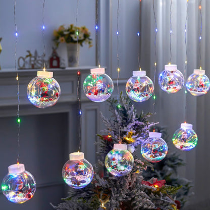 🎅 Cortina De Navidad Esferas De Luz Led