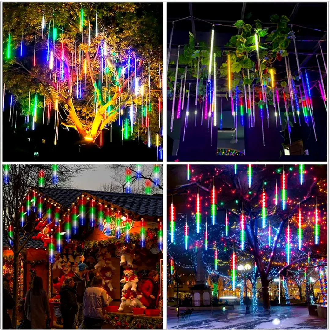 🎅✨ Crea el ambiente navideño perfecto con nuestra lluvia de luces LED 🎄