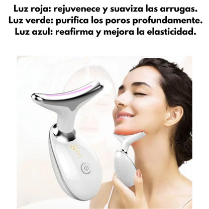 Rejuvenecedor Facial LED con 3 Modos de Vibración