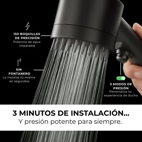 Presión de agua potente y uniforme