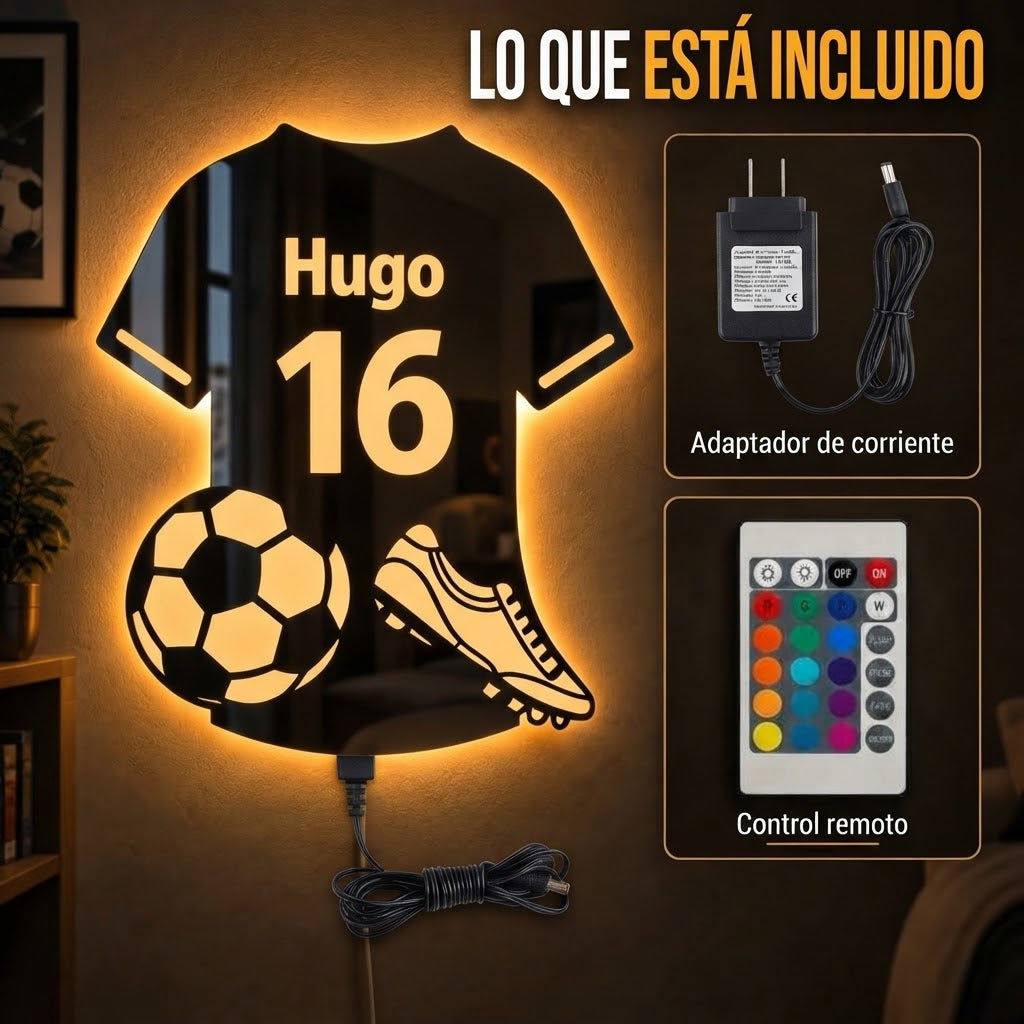 Lámina Acrílica LED| En Forma De Camiseta Personalizada Tipo Espejo