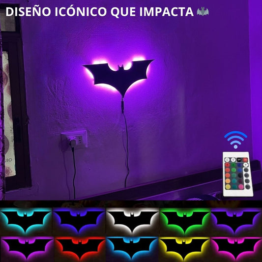 🦇 Lampara LED Batman | Decorativa en Madera