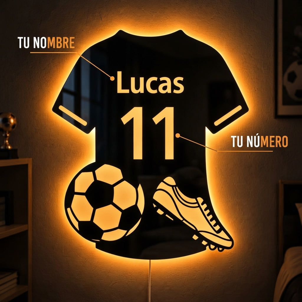 Lámina Acrílica LED| En Forma De Camiseta Personalizada Tipo Espejo