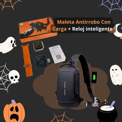 Super Combo Maleta Antirrobo Con Carga+ Reloj inteligente🎁