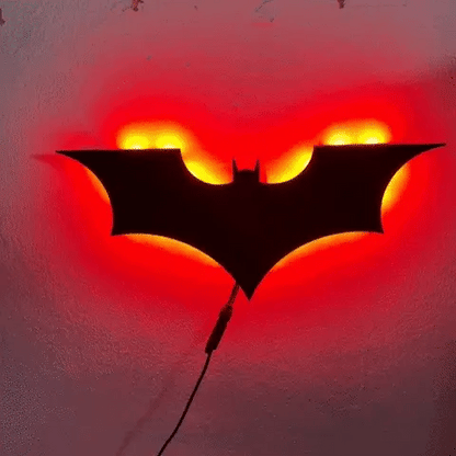 🦇 Lampara LED Batman | Decorativa en Madera